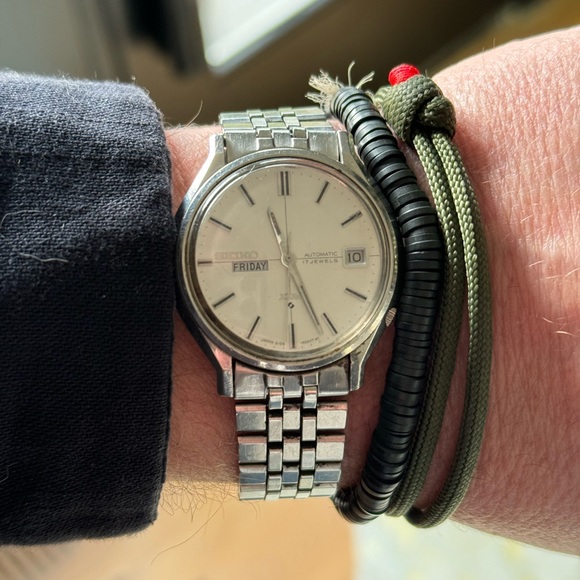 Seiko DX 1970 automatic- with khaki nato strap + orginal ss bracelet - Picture 8 of 17